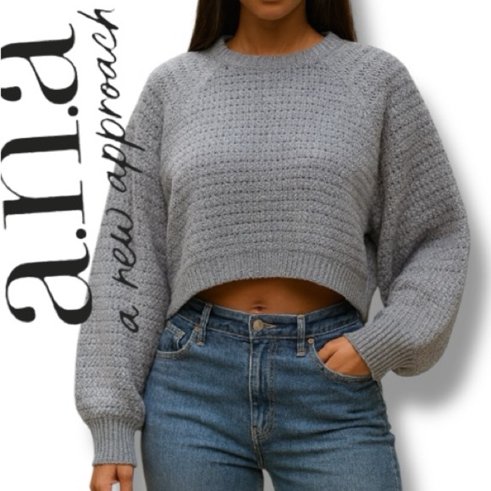 a.n.a  Sweater Long Sleeve Pullover Crop Womens Size XXL